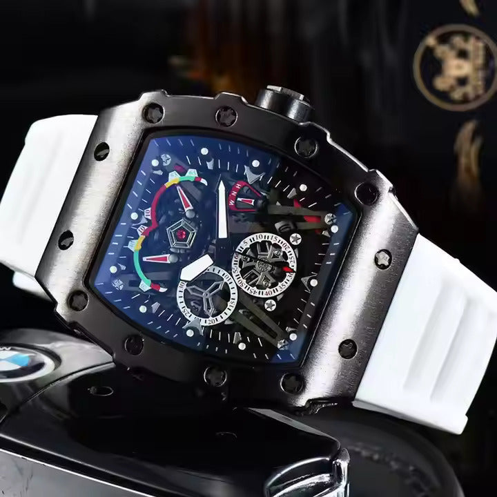 Luxury Skeleton Dial Men's Quartz Watch – Automatic Sport Wristwatch