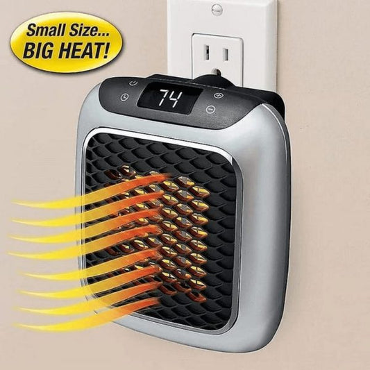 800W Square Handy Heater | Digital Electric Wall Outlet Heater | Compact Space Warmer