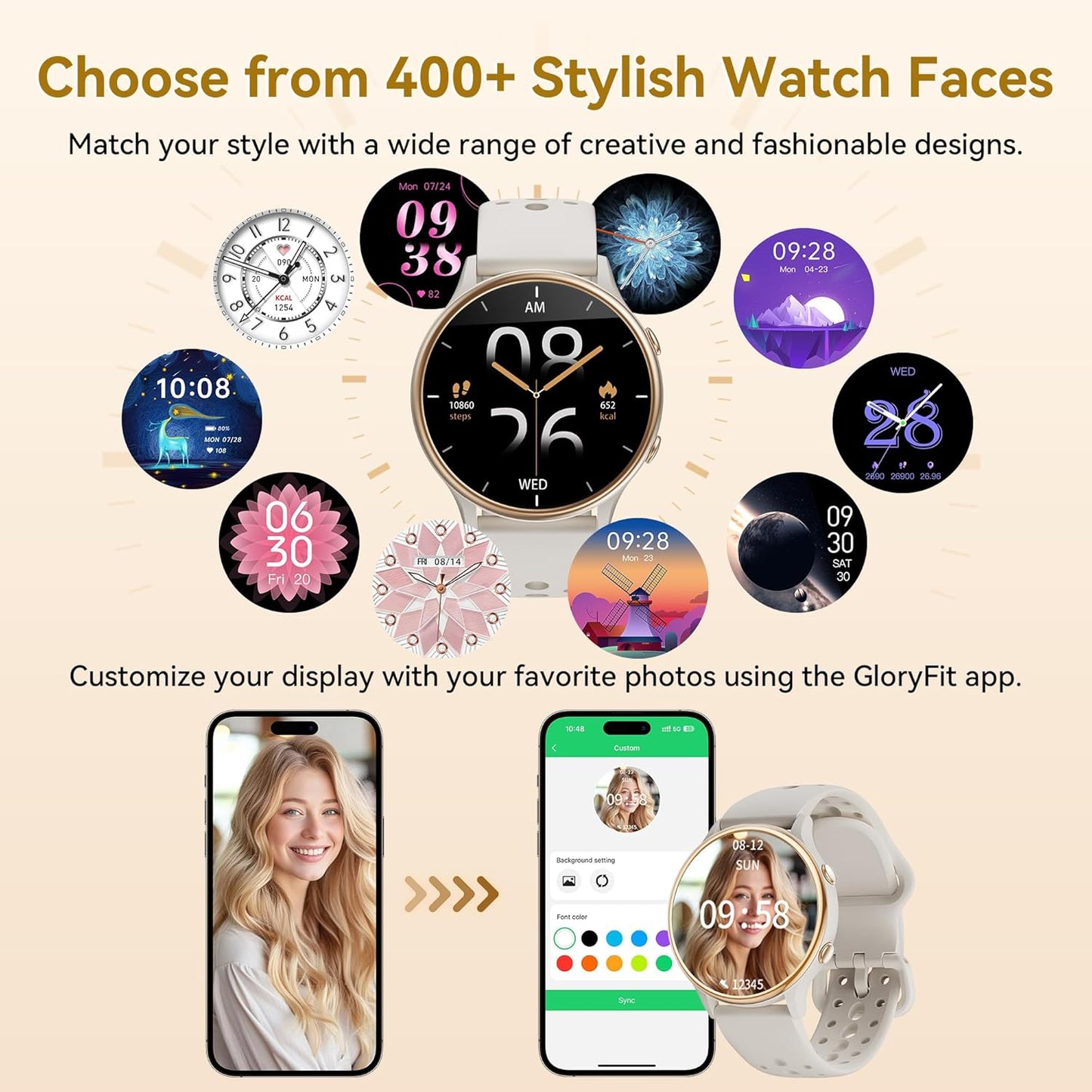 Smart Watch for Women & Men – Fitness Tracker with Heart Rate & SpO2 Monitor, IP67 Waterproof Activity Tracker, Step Counter, Sleep Monitor, Smart Notifications – Compatible with Android & iPhone (Gray)