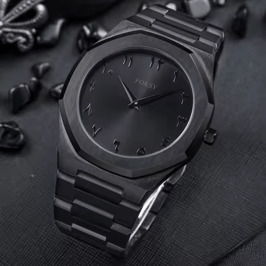 Luxury Men's Wristwatch – Stainless Steel Arabic Dial Quartz Watch