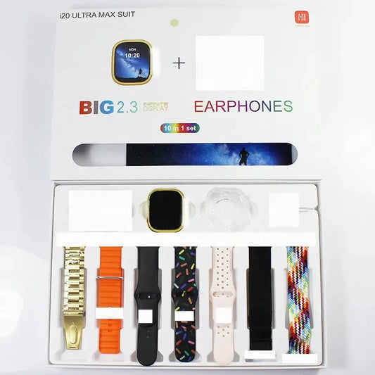 i20 Ultra Max Smart Watch (10-in-1 Set) – Your Ultimate Tech Companion Exclusive Offer at IdealCollections.pk – Shop Now!